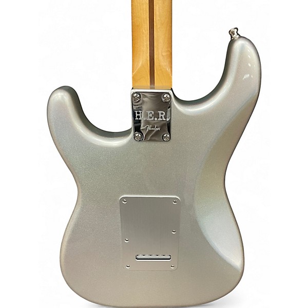 Used Fender H.E.R. Stratocaster Metallic Silver Solid Body Electric Guitar