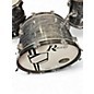Used Rogers 3 Piece Vintage 1960's Powertone Black Oyster Drum Kit