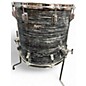 Used Rogers 3 Piece Vintage 1960's Powertone Black Oyster Drum Kit