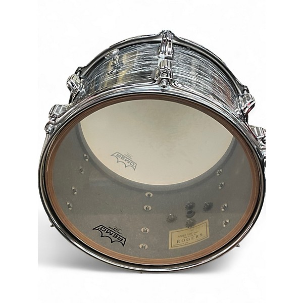 Used Rogers 3 Piece Vintage 1960's Powertone Black Oyster Drum Kit