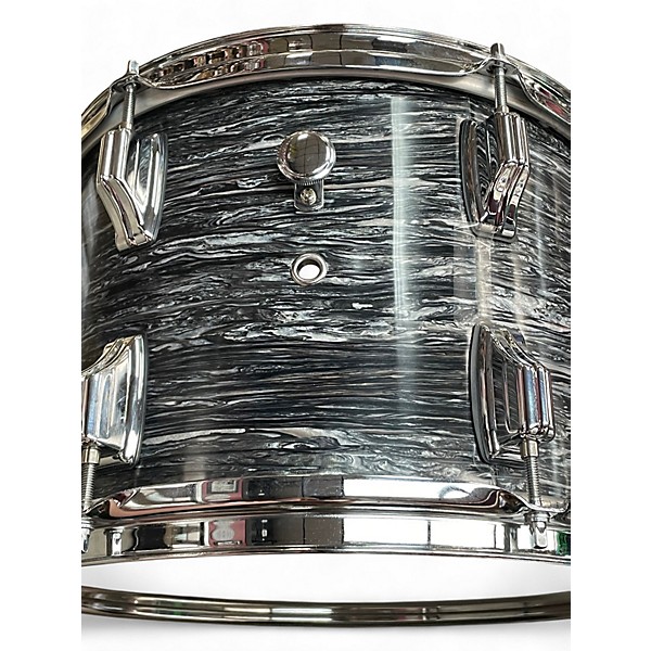 Used Rogers 3 Piece Vintage 1960's Powertone Black Oyster Drum Kit