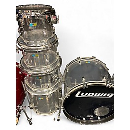 Used Ludwig 5 Piece Vistalite Clear Drum Kit