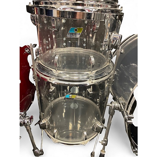 Used Ludwig 5 Piece Vistalite Clear Drum Kit