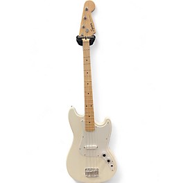 Used Squier Bronco Bass White Electric Bass Guitar