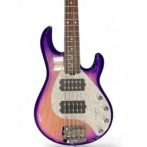 Used Ernie Ball Music Man StingRay 5 Special HH Purple Sunset Electric Bass Guitar