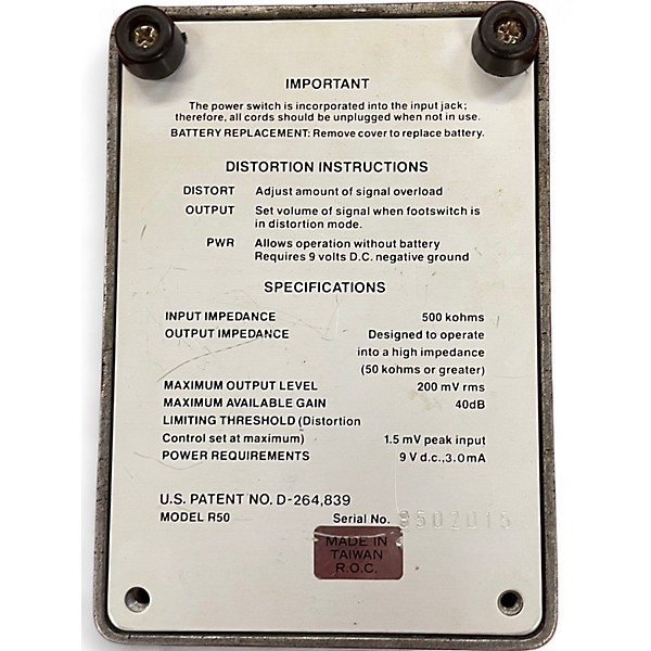 Vintage 1986 Ross Distortion Effect Pedal