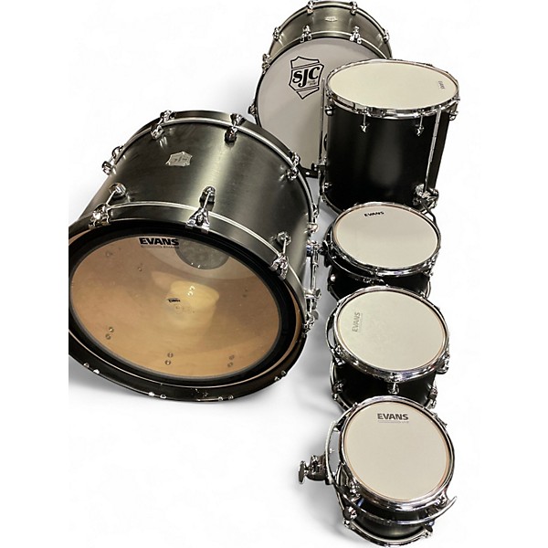 Used 2024 SJC Drums 6 Piece USA CUSTOM Satin Black Drum Kit
