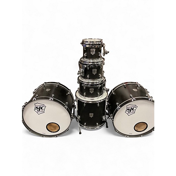 Used 2024 SJC Drums 6 Piece USA CUSTOM Satin Black Drum Kit