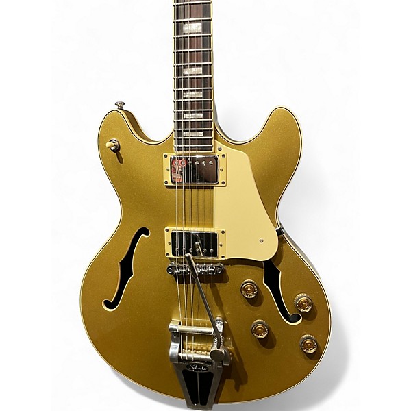 Used Schecter Guitar Research Corsair Gold Hollow Body Electric Guitar