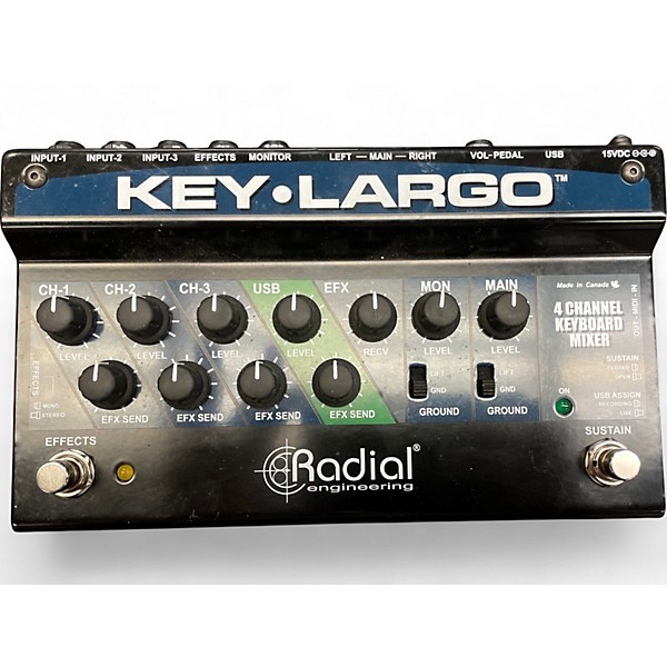 Used Radial Engineering Key-Largo Keyboard Mixer Unpowered Mixer