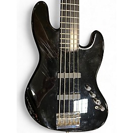 Used Squier Deluxe Jazz Bass Active V 5 String Ebony Electric Bass Guitar