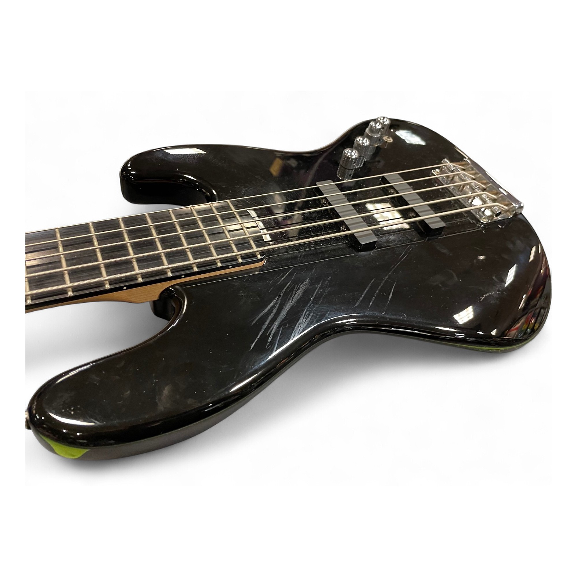 Used Squier Deluxe Jazz Bass Active V 5 String Ebony
