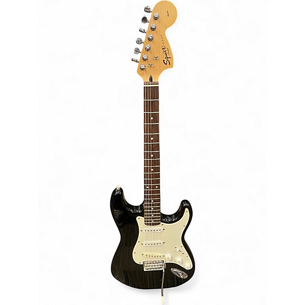 Used Squier Standard Stratocaster Black Solid Body Electric Guitar
