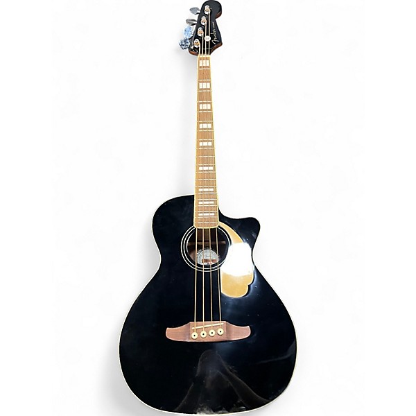 Used Fender Kingman Acoustic Electric Bass Black Acoustic Bass Guitar