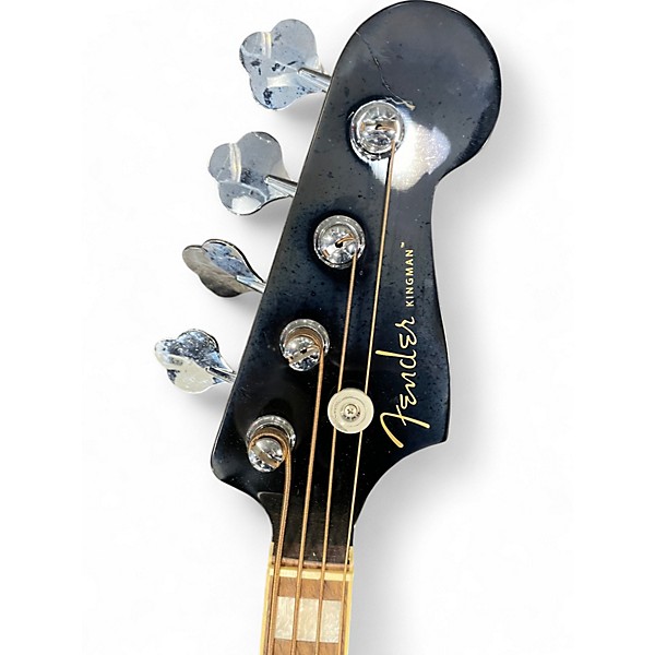 Used Fender Kingman Acoustic Electric Bass Black Acoustic Bass Guitar