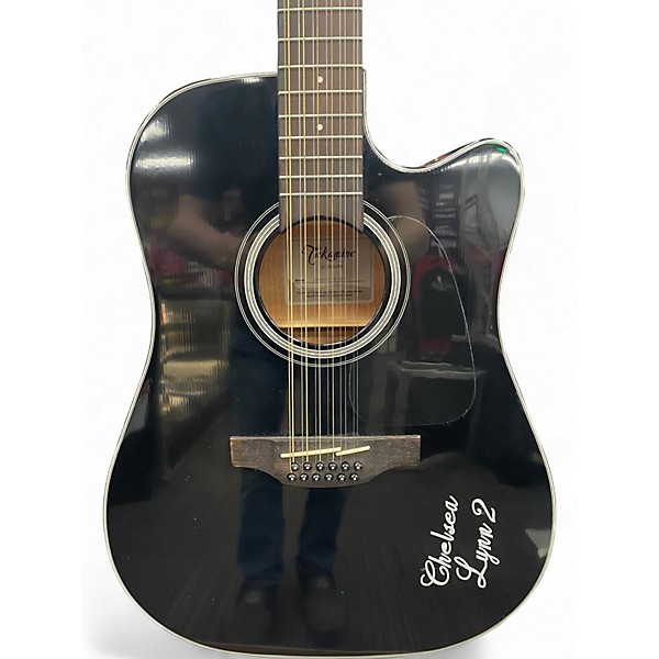 Used Takamine GD30CE-12 Black 12 String Acoustic Electric Guitar