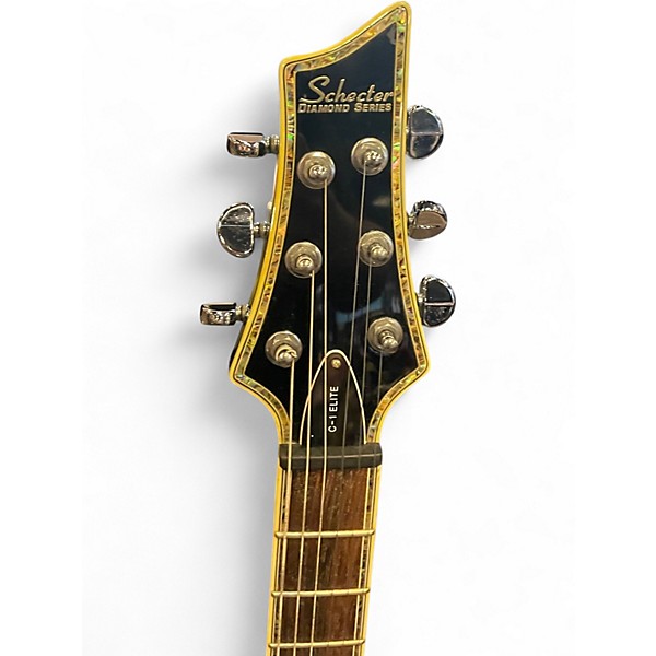 Used Schecter Guitar Research C-1 ELITE DIAMOND SERIES Black Solid Body Electric Guitar