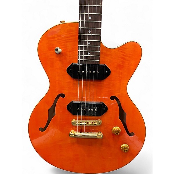 Used Yamaha AEX 502 Orange Hollow Body Electric Guitar