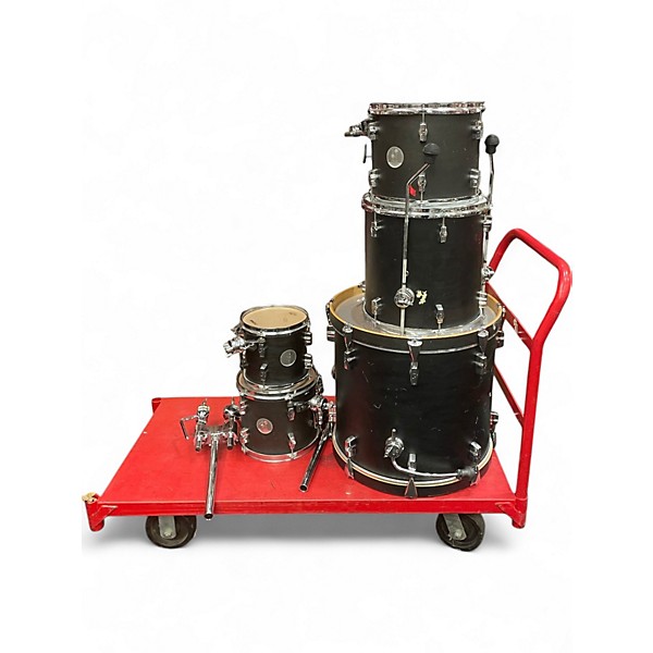 Vintage 1990s Sonar 5 Piece Force 2005 Satin Black Drum Kit