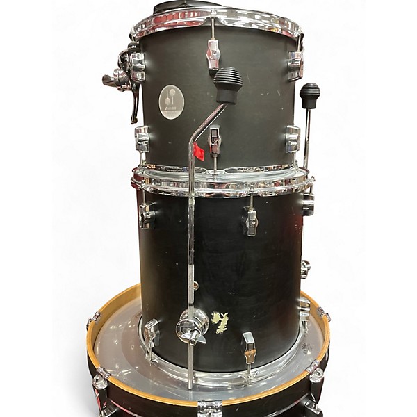 Vintage 1990s Sonar 5 Piece Force 2005 Satin Black Drum Kit