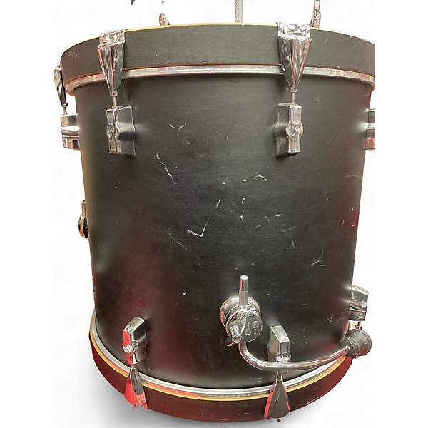 Vintage 1990s Sonar 5 Piece Force 2005 Satin Black Drum Kit