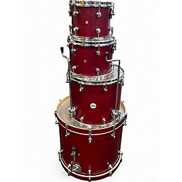 Used DW 4 Piece Design Series satin crimson metallic Drum Kit