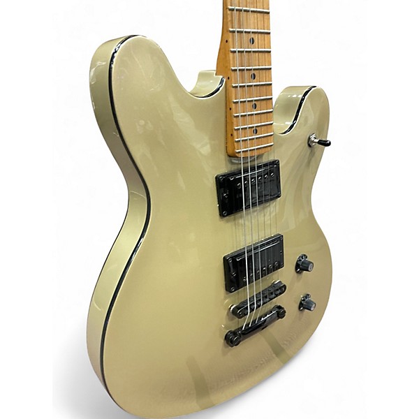 Used Squier Contemporary Active Starcaster Gold Hollow Body Electric Guitar