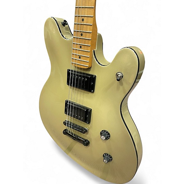 Used Squier Contemporary Active Starcaster Gold Hollow Body Electric Guitar