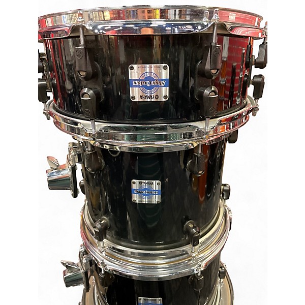 Used Yamaha 5 Piece Stage Custom Advantage Nouveau Black Drum Kit
