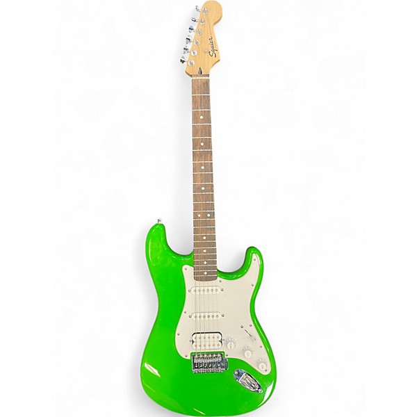 Used Squier Stratocaster HSS Green Solid Body Electric Guitar