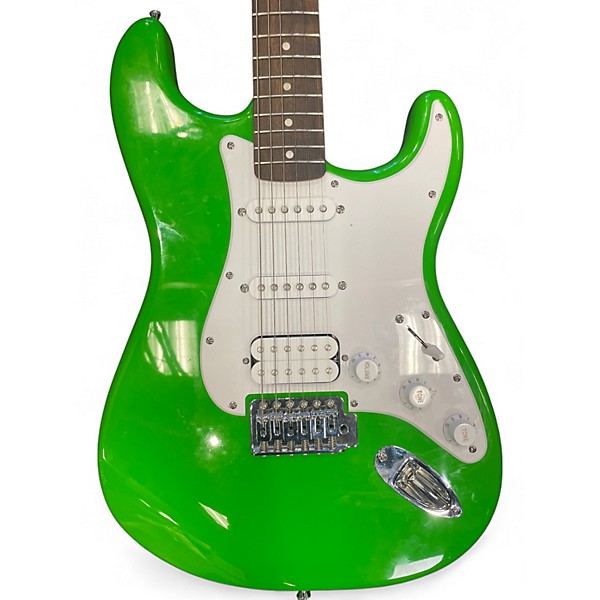 Used Squier Stratocaster HSS Green Solid Body Electric Guitar