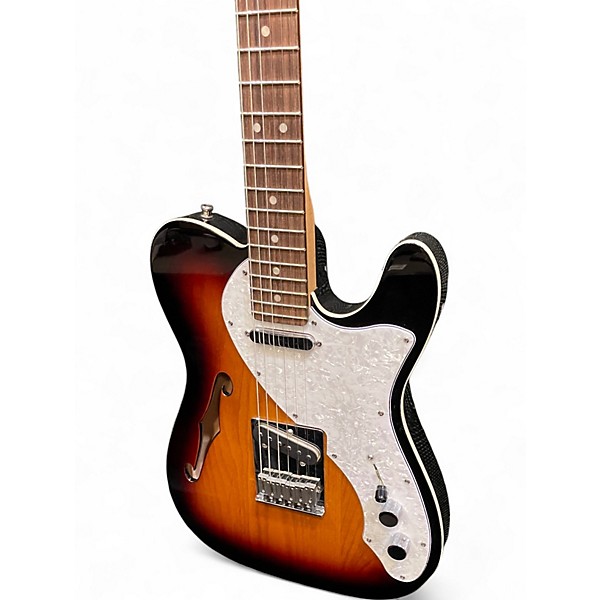 Used Fender Deluxe Thinline Telecaster 3 Color Sunburst Hollow Body Electric Guitar