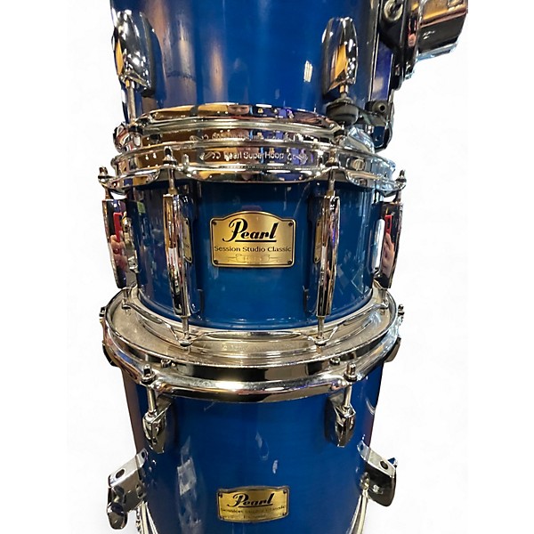 Used Pearl 6 Piece Session Studio Classic Blue Burst Drum Kit