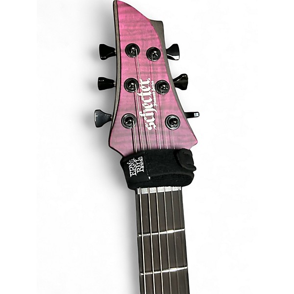 Used Schecter Guitar Research John Browne Tao-6 Satin Trans Purple Solid Body Electric Guitar