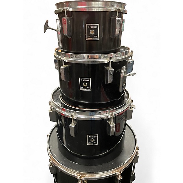 Used SONOR 5 Piece PHONIC SHELL PACK Black Drum Kit
