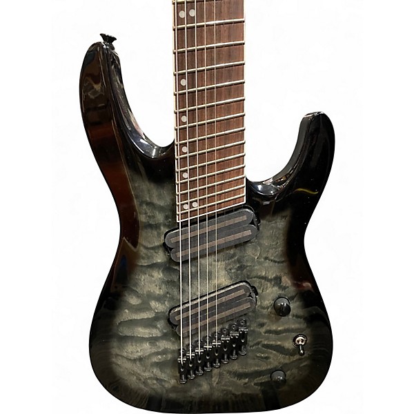 Used Jackson SLATX8Q Soloist 8 String Multi Scale Arch Top Trans Black burst Solid Body Electric Guitar