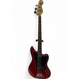 Used 2011 Squier Vintage Modified Jaguar Bass Special Crimson Red Transparent Electric Bass Guitar