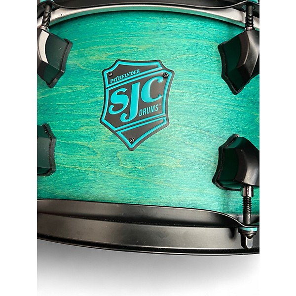 Used SJC Drums 14in PATHFINDER MIAMI TEAL SATIN Drum