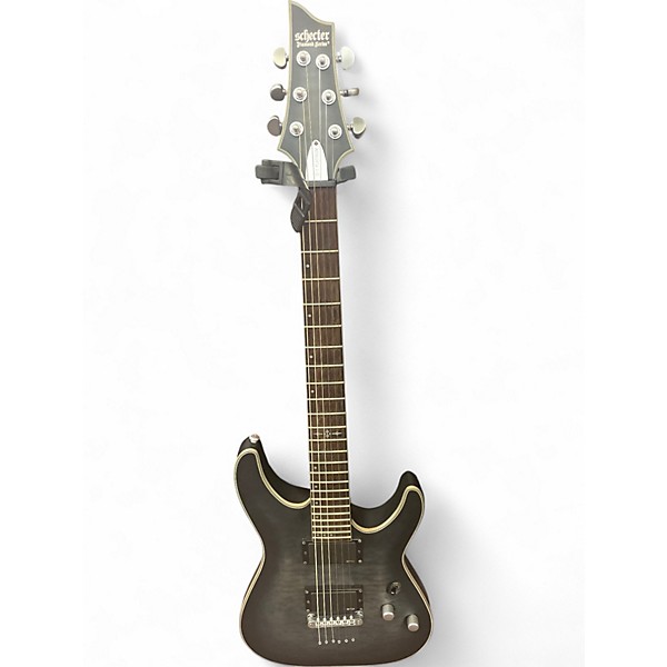 Used Schecter Guitar Research C1 Platinum Trans Black Solid Body Electric Guitar