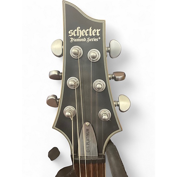 Used Schecter Guitar Research C1 Platinum Trans Black Solid Body Electric Guitar