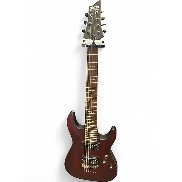 Used Schecter Guitar Research Omen 7 Satin Black Solid Body Electric Guitar