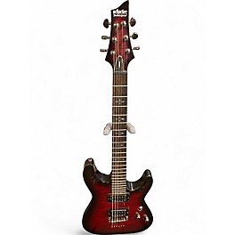 Used Schecter Guitar Research Demon 6 Trans Red Flame Solid Body Electric Guitar