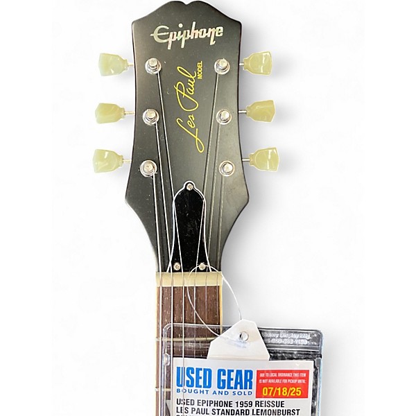 Used Epiphone 1959 Reissue Les Paul Standard Lemonburst Solid Body Electric Guitar