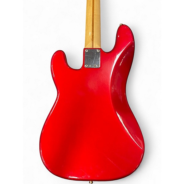 Used Fender Standard Precision Bass Chrome Red Electric Bass Guitar