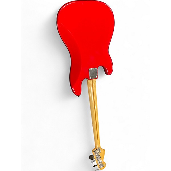 Used Fender Standard Precision Bass Chrome Red Electric Bass Guitar