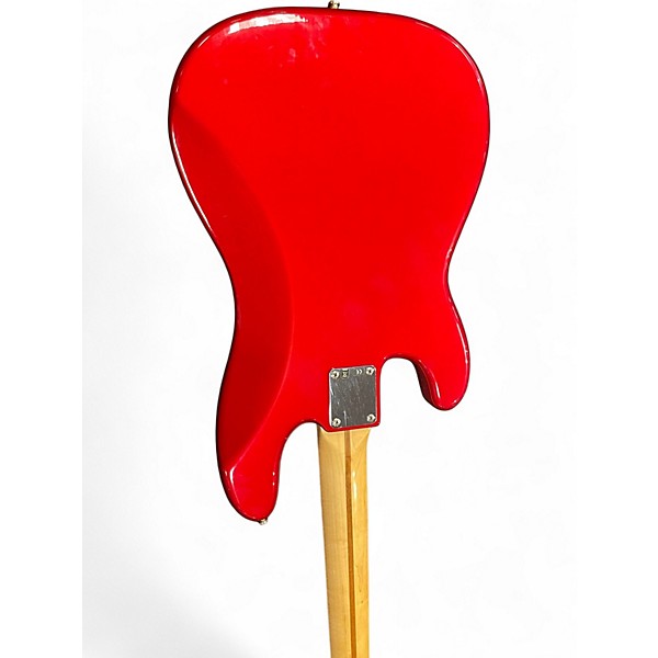 Used Fender Standard Precision Bass Chrome Red Electric Bass Guitar