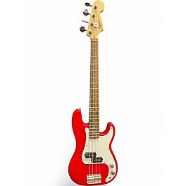 Used Squier MINI PRECISION BASS RED AND WHITE Electric Bass Guitar