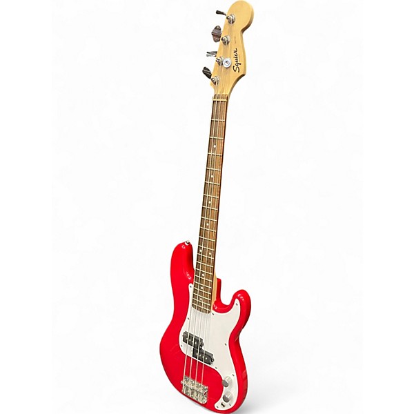 Used Squier MINI PRECISION BASS RED AND WHITE Electric Bass