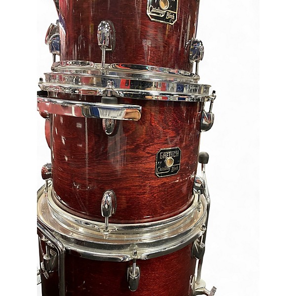 Used Gretsch Drums 4 Piece Catalina Birch Red Cherry Drum Kit