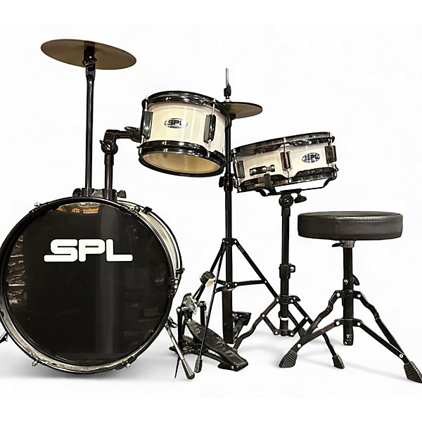 Used SPL 3 Piece LIL KICKER WHITE Drum Kit